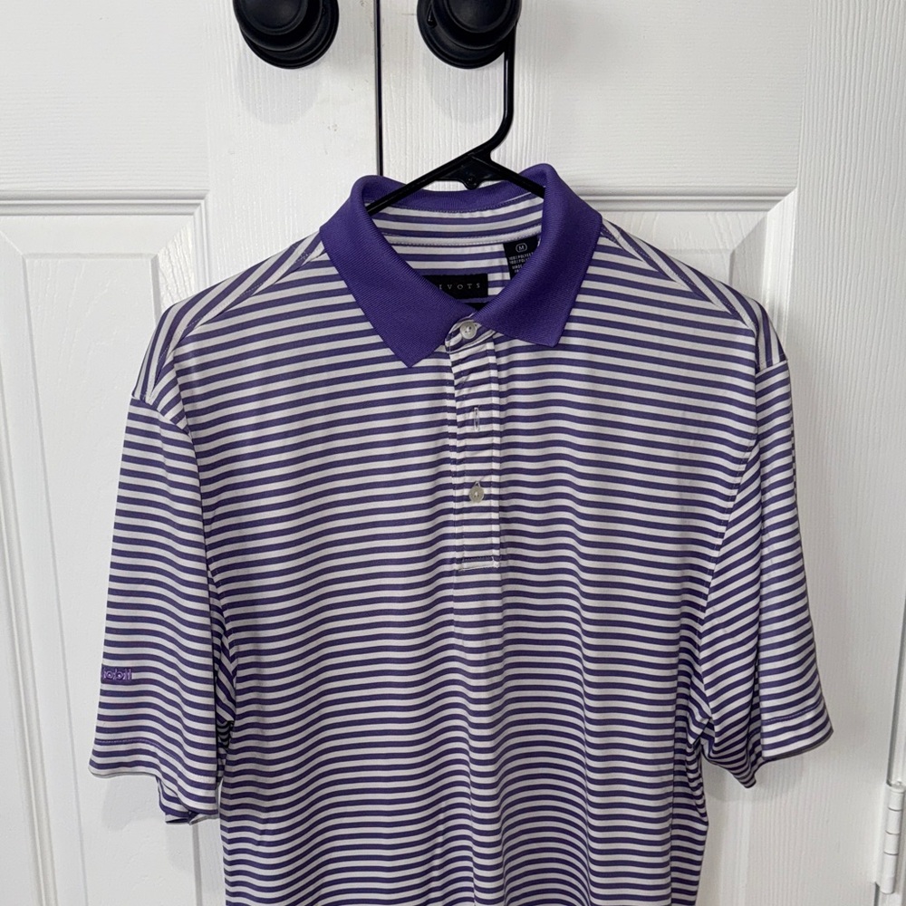 Men's Purple Striped Golf Polo